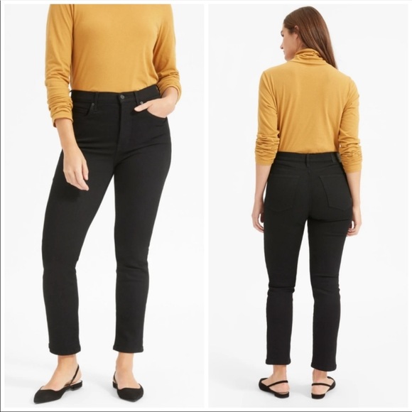everlane high rise slim straight